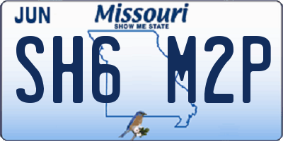 MO license plate SH6M2P