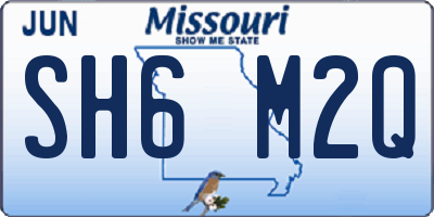 MO license plate SH6M2Q