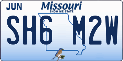 MO license plate SH6M2W