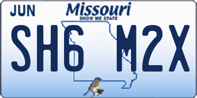 MO license plate SH6M2X