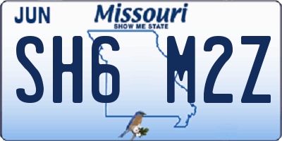 MO license plate SH6M2Z
