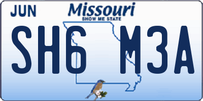 MO license plate SH6M3A