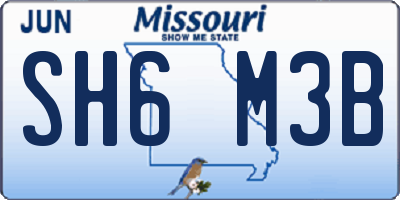 MO license plate SH6M3B