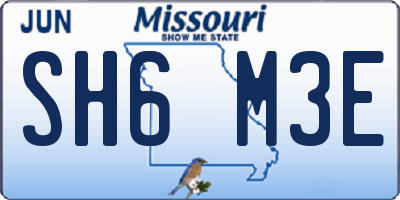 MO license plate SH6M3E