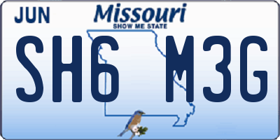 MO license plate SH6M3G