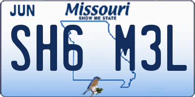 MO license plate SH6M3L