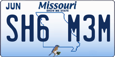 MO license plate SH6M3M