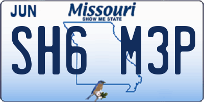 MO license plate SH6M3P