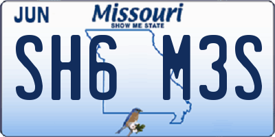 MO license plate SH6M3S
