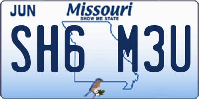 MO license plate SH6M3U
