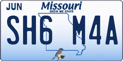 MO license plate SH6M4A