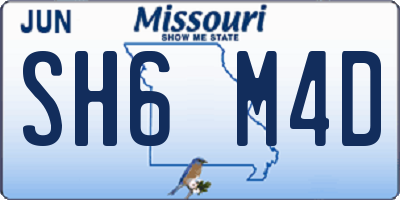 MO license plate SH6M4D