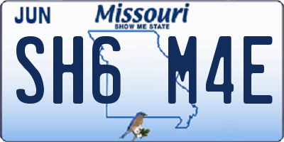 MO license plate SH6M4E