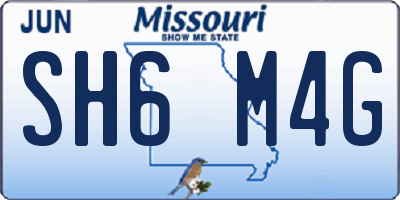 MO license plate SH6M4G