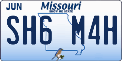 MO license plate SH6M4H
