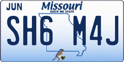 MO license plate SH6M4J