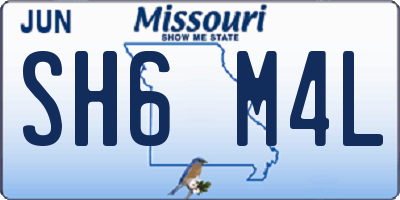 MO license plate SH6M4L