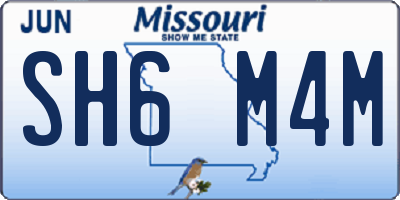 MO license plate SH6M4M