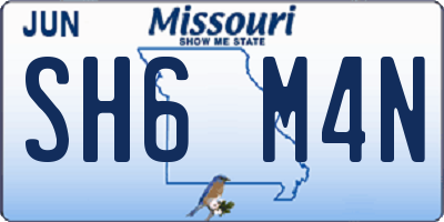 MO license plate SH6M4N