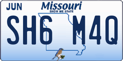 MO license plate SH6M4Q