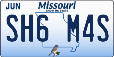 MO license plate SH6M4S