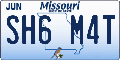 MO license plate SH6M4T