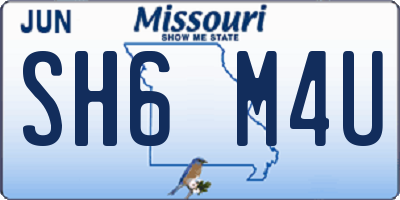 MO license plate SH6M4U