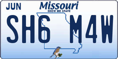 MO license plate SH6M4W