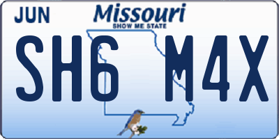 MO license plate SH6M4X