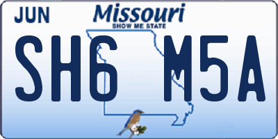 MO license plate SH6M5A