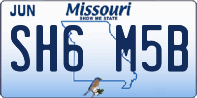 MO license plate SH6M5B