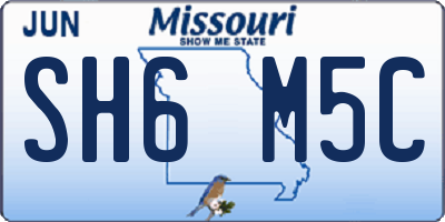 MO license plate SH6M5C