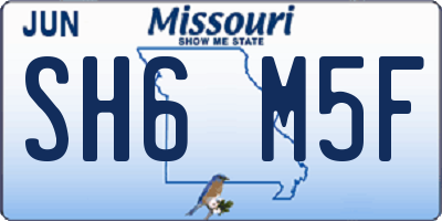 MO license plate SH6M5F