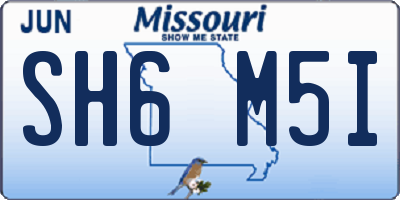 MO license plate SH6M5I
