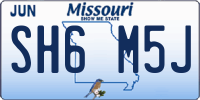 MO license plate SH6M5J