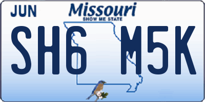 MO license plate SH6M5K