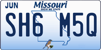 MO license plate SH6M5Q
