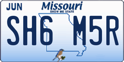 MO license plate SH6M5R