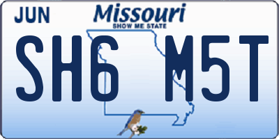 MO license plate SH6M5T