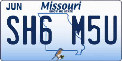 MO license plate SH6M5U