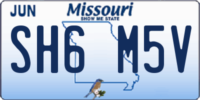 MO license plate SH6M5V