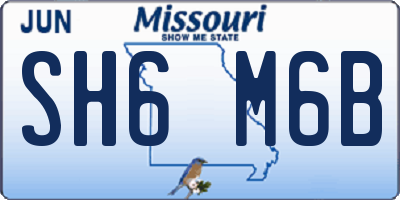MO license plate SH6M6B