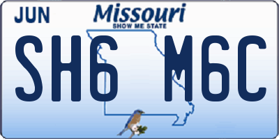 MO license plate SH6M6C