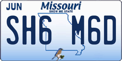 MO license plate SH6M6D