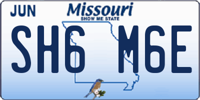 MO license plate SH6M6E