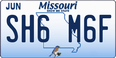 MO license plate SH6M6F
