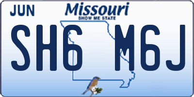 MO license plate SH6M6J