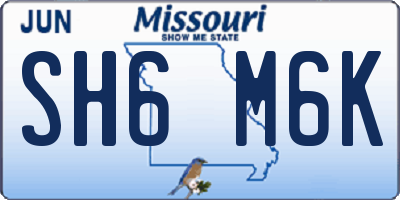 MO license plate SH6M6K