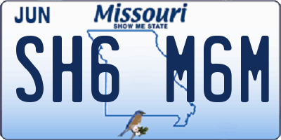 MO license plate SH6M6M