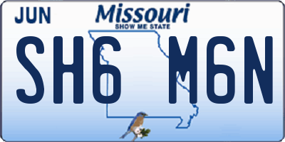 MO license plate SH6M6N